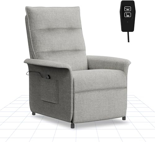 FLEXISPOT Recliner Armchair Electric Chair Fabric Chair with Arms Adjustable Sofa Lounge TV Armchair with Reclining Function Backrest Adjustable from 105° to 155° Dark Grey
