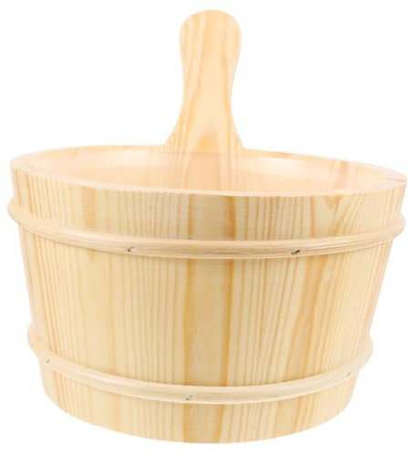 Sosoport Seau pour Sauna Tonneau De Bain Naturel Accessoire De Sauna Design Classique Et