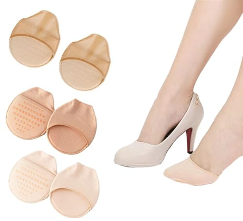 HQRKOTM 3 Paires Chaussettes Antidérapantes Femme De Chaussettes Avec Couvre-Orteils Demi-Chaussettes No Show Liner Antidérapantes Couvre-Orteils Avec Coussin En Éponge pour Femmes Et Filles