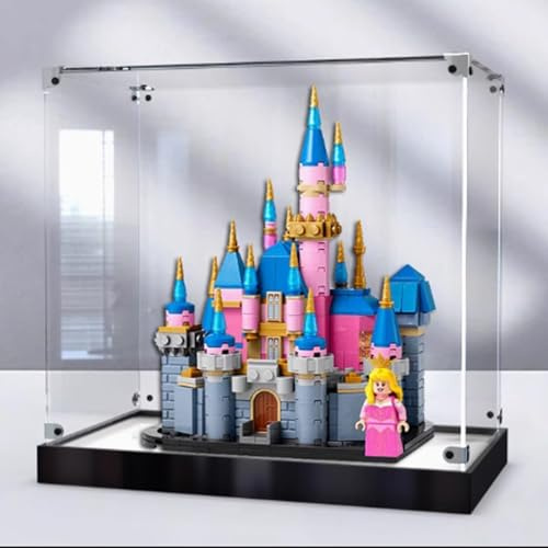 Boîte de présentation en acrylique pour Lego 40720 Mini château de la Belle au bois dormant, boîte de présentation transparente anti-poussière compatible avec kit de construction Lego 40720 (modèle