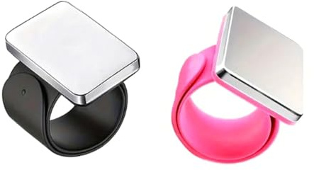 2pcs Silicone Magnetic Wristband with Stylish Design, Wearable Magnetic Pin Cushion for Sewing, Hair Styling and DIY, Flexible Pin Cushion Strap for Easy Use and Removal (Black，Pink)