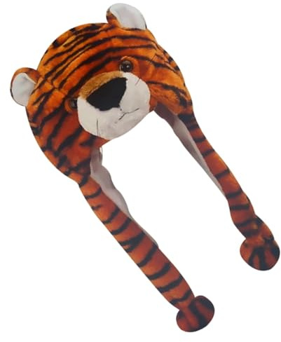 BESTonZON Sombrero Tigre Elástico de Peluche para Accesorio Cómodo y Decorativo de Invierno Gorro Animal Festivo para Disfraces y Fiestas Infantiles