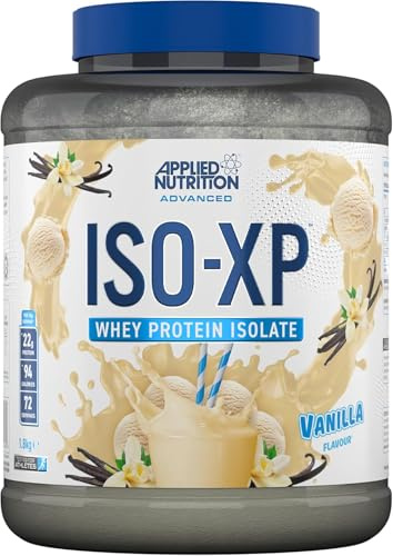 Applied Nutrition ISO-XP – Premium Whey Protein Isolate, Rich Vanilla Flavor, 100% Pure Protein for Muscle Growth and Recovery (Vanilla) (1.8kg - 72 Servings)