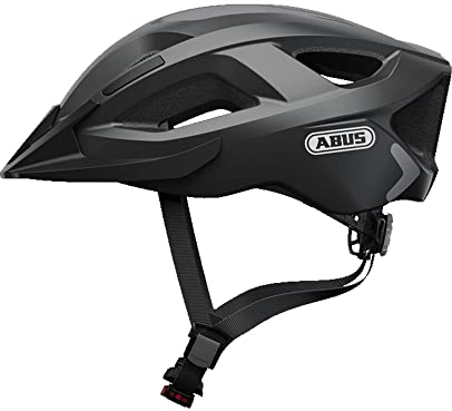 ABUS Stadthelm Aduro 2.0 - Allround-Fahrradhelm mit Licht - in sportivem Design für den Stadtverkehr - für Damen und Herren - Schwarz Matt, Größe S