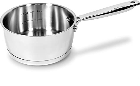 Moneta Accordo gryta med 1 handtag i rostfritt stål för varje matlagningsplatta 16 cm
