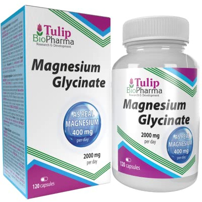 Magnesium Glycinate 2000mg per portion 120 kapslar, analyscertifikat från AGROLAB Tyskland, ren, inga fyllmedel eller bulkers