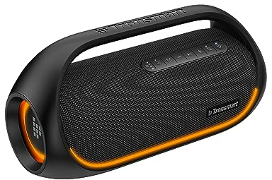 Tronsmart Bang - Altoparlante portatile da 60 W, potente, luci LED e Bluetooth 5.3, impermeabile IPX6 e Power Bank, audio stereo, AUX e TF, con NFC, per festa.