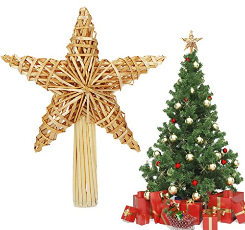 Julgran, stjärnspets, julgransspets, stjärna av halm, halmstjärna, julgransspet, julgran, stjärna, spets, julgransspets som julgransprydnad av halm