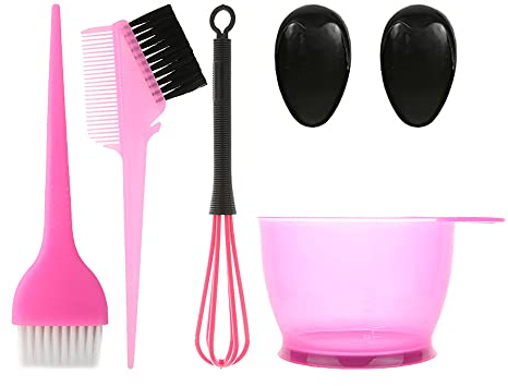 SYXLS 6 Stücke Haarfarbe Haarfärbepinsel Haare Faerben Set, DIY Haarfärbe Salon Haarfärbemittel Haarfärbe Werkzeug, Haarfärbewerkzeuge, für Zuhause Salon