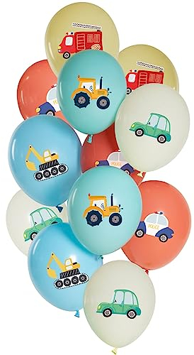 Folat 25156 Luftballons Set Latex - Car Party 33cm - 12 Stück - Für Geburtstag Kinder und Party Deko