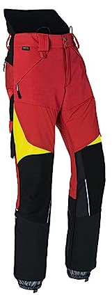 KÜBLER Schnittschutzhose Pro | KWF-Profi | Schnittschutz Klasse 2 | Cordura® verstärkt | wasserabweisend | schmutzabweisend | atmungsaktiv | Farbe:rot/warngelb | Größe: L-82