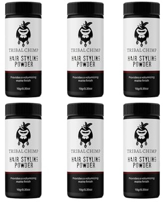 Tribal Chimp Hair Styling Powder, All-day Invisible Hold Hair Volumizer and Texture Powder for Men and Women, Styling Powder with Matte Finish - 6-Piece Set, 10g