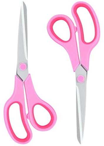 Scissors for Office Home School Craft Sewing Fabric Supplies(Pink), 8 Inch