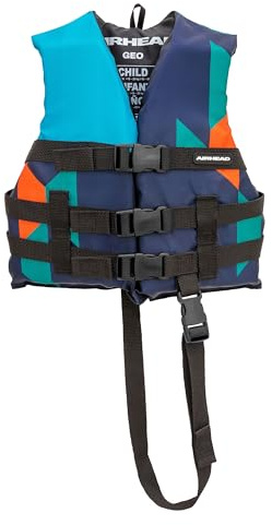 Airhead GEO General Boating Life Vest - Child Size Blue L70, Fits Less Than 33-55 lbs.