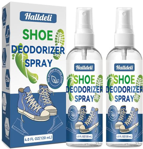 Schuh-Deodorant-Spray, 2er-Pack Natürlicher Geruchsentferner für stinkende Füße, Schuhe und Sporttaschen, Fuß-Deodorant Bekämpft Geruch für Männer und Frauen, Natürliches Schuhspray Bekämpft Geruch un
