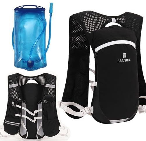 BBAIYULE Ultraleicht Trinkrucksack Trail Rucksack Trinkweste, Laufweste,Hydration Pack Fahrradrucksack Laufrucksack für Laufen, Camping, Wandern (Mit Trinkblase)