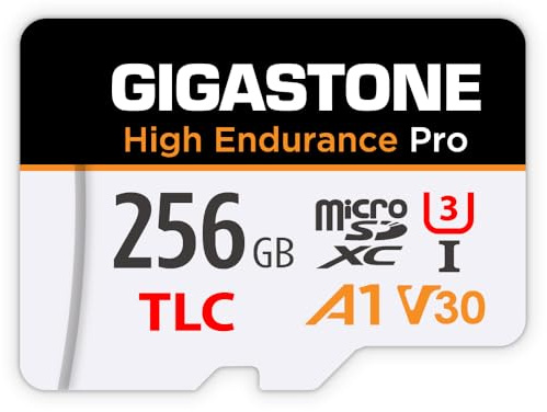 [Recuperación de Datos Gratuita de 5 años] Tarjeta Micro SD GIGASTONE de 256GB, Velocidad de la Serie Pro de Alta Resistencia de hasta 100 MB/s, Compatible con cámara de salpicadero REDTIGER Rove