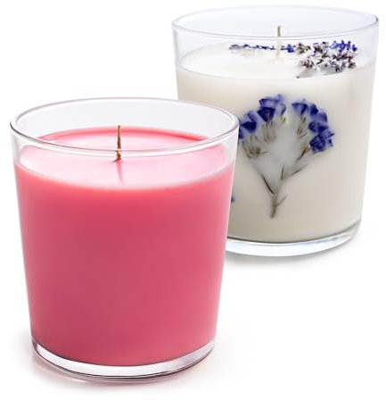 KONZEPT Kerzengläser 300ml, 9x8cm - 12 er Gläser für Kerzen, Dekoratives Windlicht Glas DIY