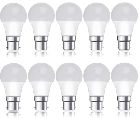 Bright Source Non-Dimmable Opal Frosted LED GLS Bulb, 10.5W, 1055lm, B22 Bayonet, 6500K Daylight White - Pack of 10 Bulbs