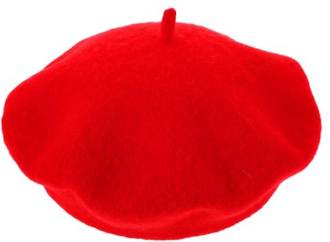 BESPORTBLE Boina Redonda Pequeña Roja para Niñas y Niños de Acrílico