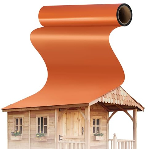 Film de toiture en aluminium 5 x 1 m, feuille de toiture autocollante avec colle bitumée puissante, alternative au carton de toit, film autocollant pour abris de jardin, toits de garage et hangars