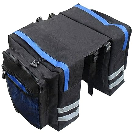 Robusta borsa per mountain bike con manico regolabile con rivestimento riflettente sul doppio portapacchi o sedile posteriore (B, taglia unica)
