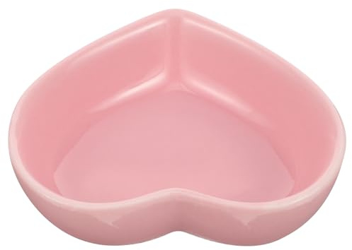 Homoyoyo Bol en Céramique Rose de Cœur pour Rat et Lapin, Surface Lisse et Sécurité Assurée, pour Petits Animaux Domestiques