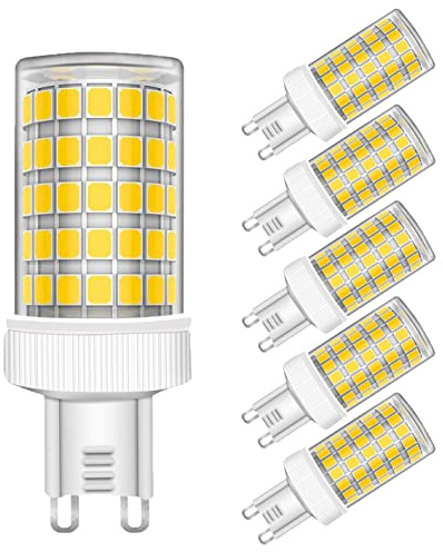 MAYCOLOR Bombillas LED G9 10W Equivalente a Lámpara Halógeno de 80W, 800Lm, Blanco Frío 6000K, No Regulable, 5 Unidades