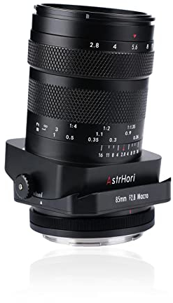 AstrHori 85mm F2.8 Makro & Tilt & Mittleres Tele 3-in-1-Handbuch Vollbild Insekt Juwel Porträtobjektiv für spiegellose Kameras der Sony E-Mount A7,A7R,A7S,A9,A6000,A6300,A6500,A6600.etc (Schwarz)