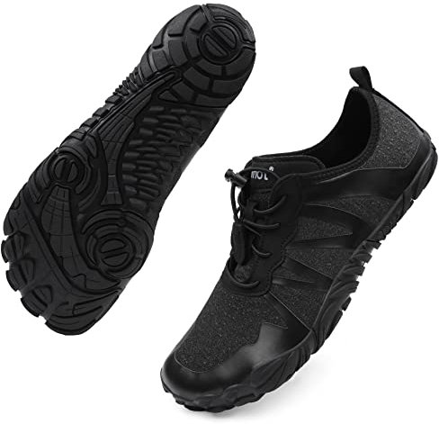 riemot Unisex Herren Barfußschuhe Outdoor Barefoot Shoes, Black, 9 UK