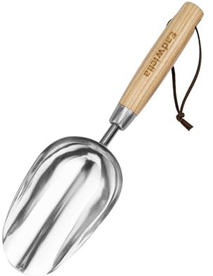 Eadwiella Gartenschaufel Handkelle aus rostfreiem Stahl mit ergonomischem,Blumenkelle Werden zum Pflanzen und Umpflanzen,Größere Handschaufel aus rostfreiem Stahl(Pflanzschaufel)