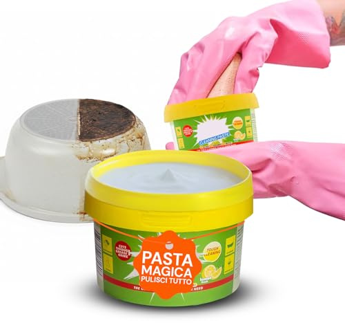 Avilia Pasta Detergente Multiuso al Limone 500ml - Sgrassatore Potente Senza Graffi - Piano Cottura, Acciaio, Ceramica, Vetro, Plastica - Azione Abrasiva Delicata Senza Risciacquo