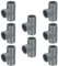 sourcing map 8pcs Tee PVC Fitting 1/2 3 Way Connector Furniture Build Grade Pipe Coupling Elbow Fittings for Sewer Plumbing Drain Pipe Water Supplies Build Garden, Grey