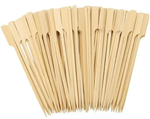 300 Pcs Bamboo Paddle Skewers, Natural Bamboo Paddle Knotted Skewers Tooth Picks for Drinks, Bamboo Skewers, Cocktail Garnish Accessories, Party Supplies(9 cm)