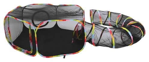 VERDANVERSE Katzenzelt Katzentunnelkäfig Katzengehege Für Draußen Hundelaufstall Katzentunnelröhrenspielzeug Haustierbedarf Durchsichtiger Hundelaufstall Katzen Donut Tunnel