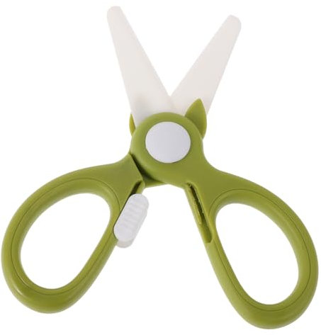 LIFKOME Tijeras Cerámicas Para Cortar Alimentos Portátiles, Herramienta Para Cortar Carne y Fideos, Tamaño Pequeño, Color Verde Hierba, Utensilio Multifuncional Para Cocina y Viaje