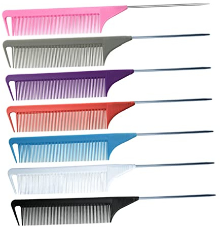 IWOWHERO 6piezas Peines De De Rata Peine Para Cardar y Rayar Adecuado Para Peluquería Profesional Fácil De Usar y Limpiar