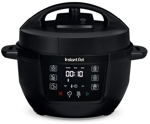 Instant Pot Multicuiseur, 3,8 L, cuiseur intelligent 7 en 1 - Autocuiseur, mijoteuse, cuiseur à riz, sauteuse, yaourtière, cuiseur vapeur et réchauffeur d'aliments - Noir