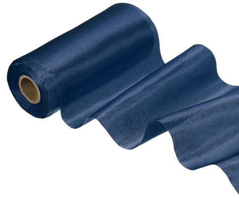 PATIKIL Nastro In Raso Largo 15 cm x 20 Metri, Faccia Singola Colore Uniforme Poliestere Spesso Per Incarto Regali Fascia Sedia Matrimonio Decorazione Auto Party Fiocchi, Blu Marino