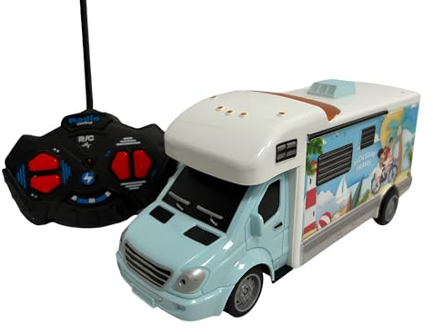 Fjärrkontroll Leksakshusbil med Stegljus 1:32 för Barn Motorhome Radiostyrd Lastbil Fjärrstyrd Lastbil Med Lampor Gummihjul Modellbil Touringcar Bil Husvagn Leksak Bass
