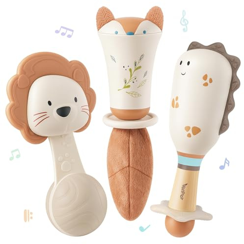 Juguetes Bebes 6-12 Meses Sonajero Bebe 0-3 Meses Montessori Juguetes Sensoriales Regalos Para Bebes Recien Nacidos (3 piezas)