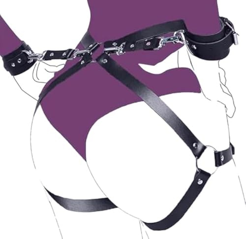 AJOHBM Harness Ceinture Jarretière Femme Accessorio per Carnevale Cintura Punk da Donna con Reggicalze- ZF1014
