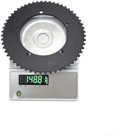 Pumixiy Cadena de fibra de carbono para bicicletas de engranaje fijo con montaje BCD144 y relaciones de transmisión 49T-64T, componente ligero de una sola velocidad (56T)