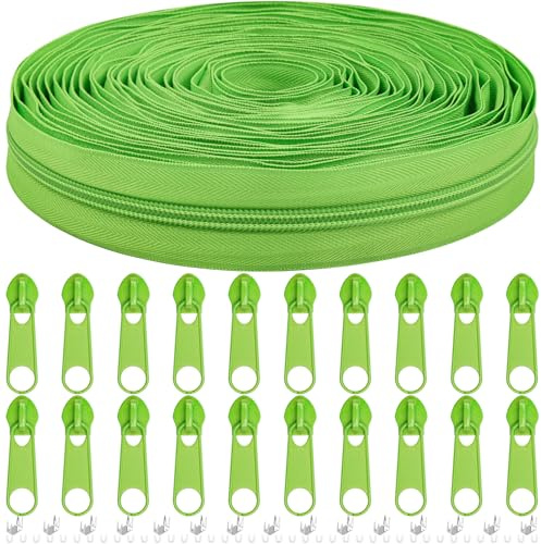DOITEM Cremallera sin fin de nailon de 5 mm y 9 m, cremallera continua por metros y de metal para ropa, bolso, estuche, ropa de cama