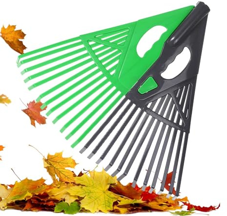 Rastrello da giardinaggio, strumento da giardinaggio ergonomico e portatile, per prati, cortili, cortili, balconi, terrazze, vialetti, sentieri