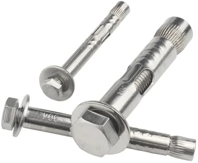 Bulloni di ancoraggio, Bulloni di ancoraggio a manicotto esagonale esterno in acciaio inossidabile 304 M6 M8 M10 M12 Confezione da 5(100mm,M6-2pcs)