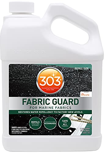 303 Products Marine Fabric Guard – Water Repellent & Stain Shielding Fabric Spray, Safe for All Outdoor Upholstery, Simple & Easy to Use, Protectant Spray for Boats, 1 Gallon