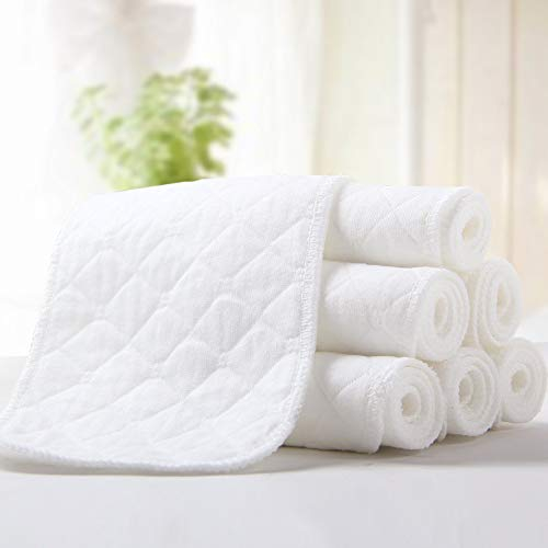 Stoffwindel Baumwolle Waschbar Wiederverwendbar 10Pcs 6-Lagen Saugeinlagen für Babys Kleinkinder