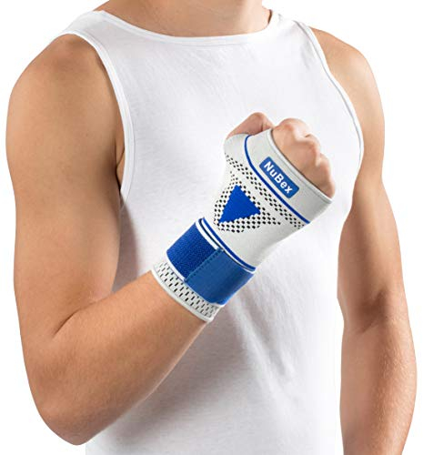Nutrics | Aktiv Handgelenkbandage | Damen und Herren | Elastische Pelotte | Unterstützend am Handgelenk (Rechte Hand, S (17-21 cm))