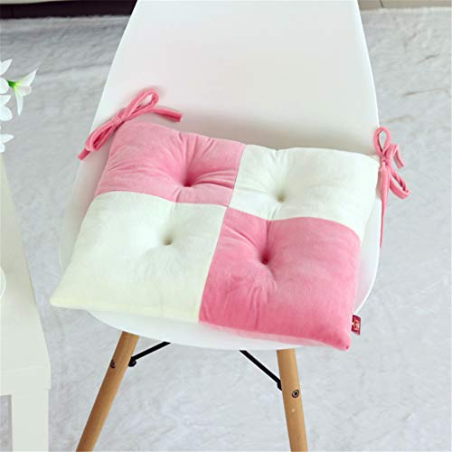 Chickw1 Kissen Stuhl, Stuhlkissen Bequemes Dicke Polsterung Steppkissen Bodenkissen Weich Sitzkissen für Stühle für Indoor und Outdoor aus (40x40cm,Weißes Rosa)